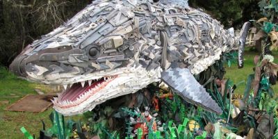 Giant Sculptures Made Entirely Of Beach Waste